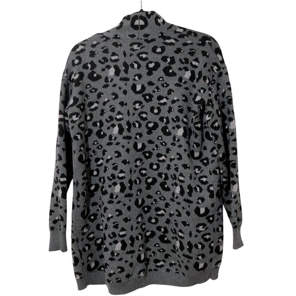 Elliot Lauren Animal Print Slouchy Gray/ Black Cardigan Sz Small - Picture 6 of 9
